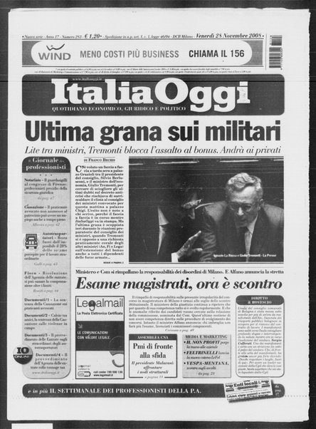 Italia oggi : quotidiano di economia finanza e politica